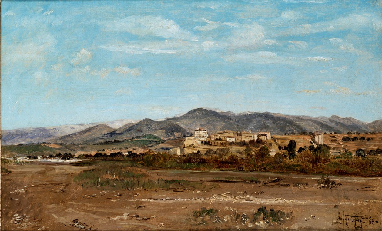 Lauris falu Vaucluse-ben, a Durance folyó partján, 1868 alkotó: Paul Guigou