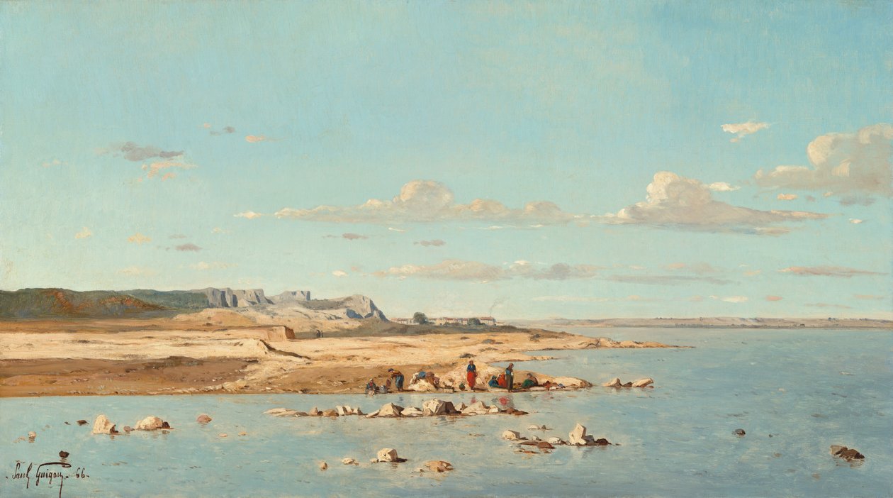 Mosók a Durance partján, 1866. alkotó: Paul Guigou