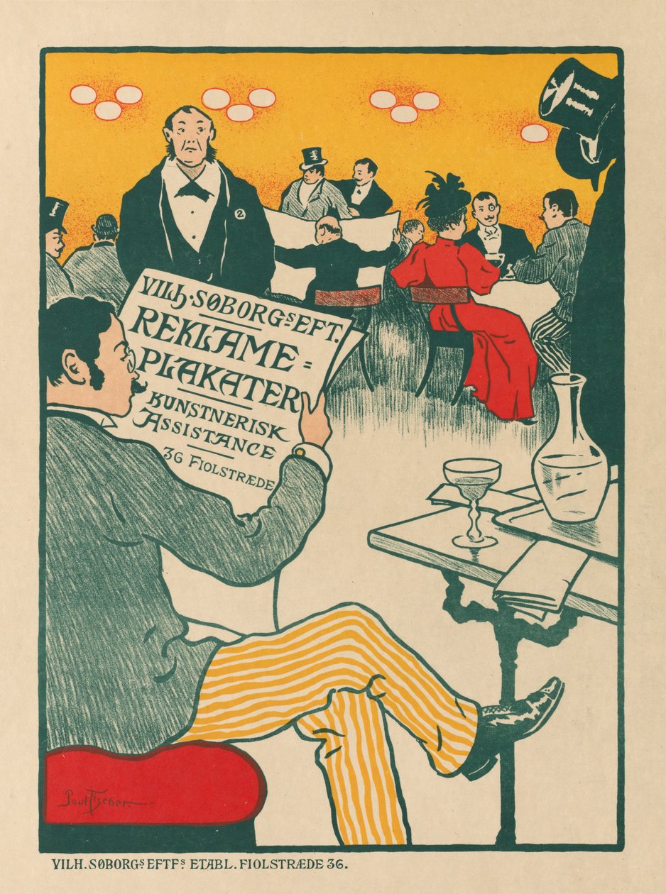 A plakát mesterei: Wilhelm Söborg művészi plakátjainak kiállításának plakátja alkotó: Paul Gustav Fischer (Danish