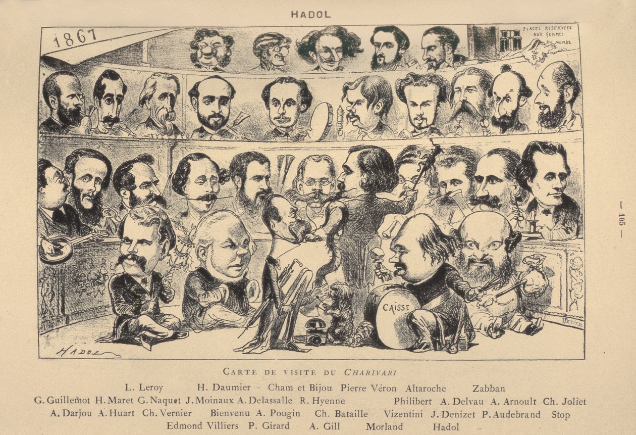 Charivari névjegykártyája, 1867 alkotó: Paul Hadol
