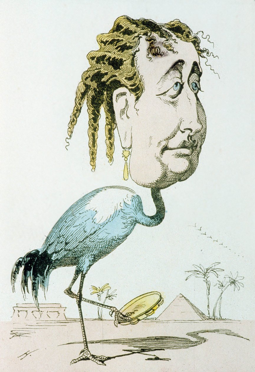 Eugenie császárné (1826-1920, szül. Eugenia Maria de Montijo de Guzman) III. Napóleon felesége, itt daruként, Paul Hadol aka White karikatúrája a „La menagerie imperiale”-ból. alkotó: Paul Hadol