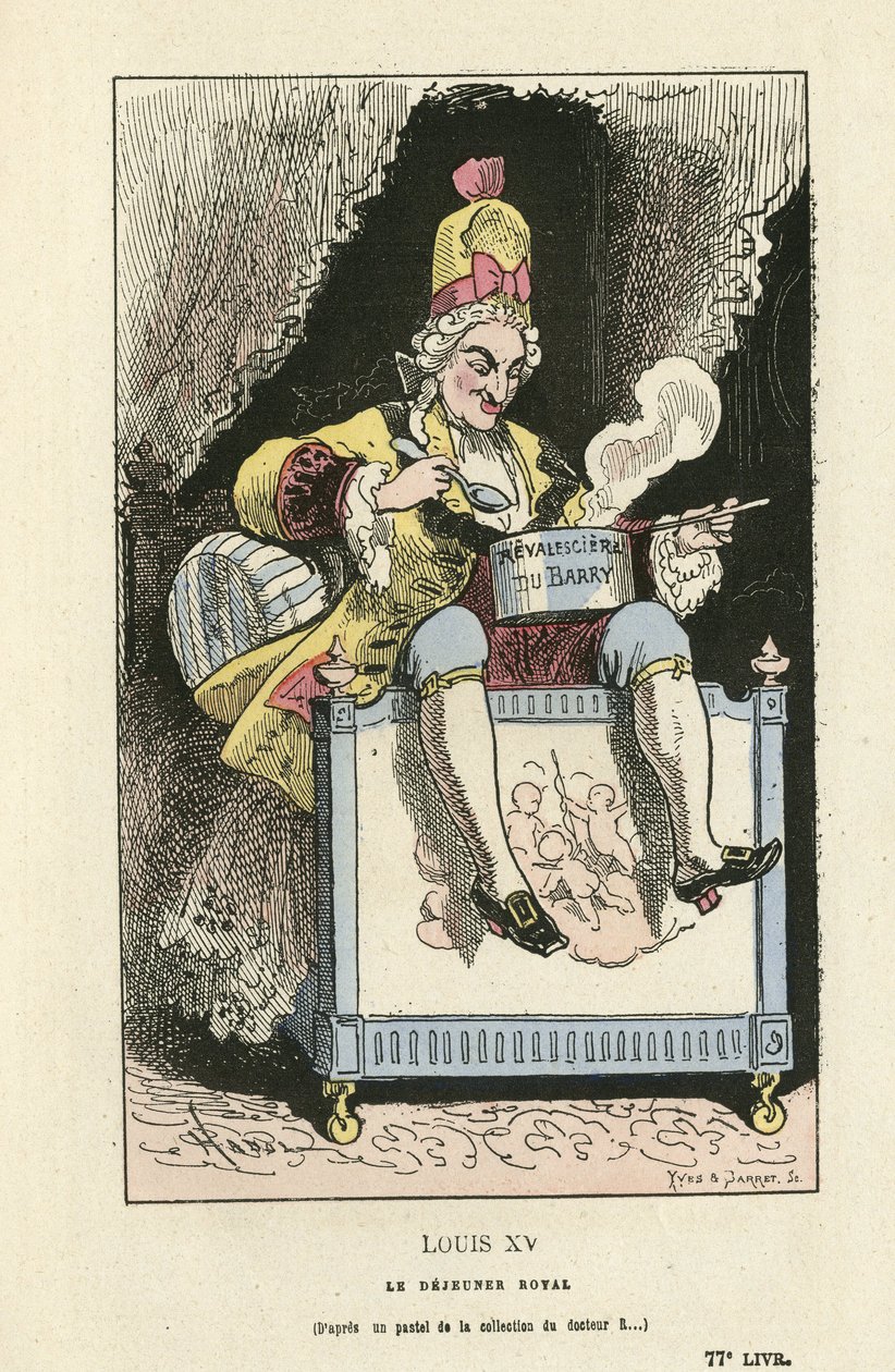 Hadol (1835-1875) illusztrációja a Histoire de France tintamarresque-ben, kb. 1880 – Régi rezsim – Du Barry Jeanne, XV alkotó: Paul Hadol
