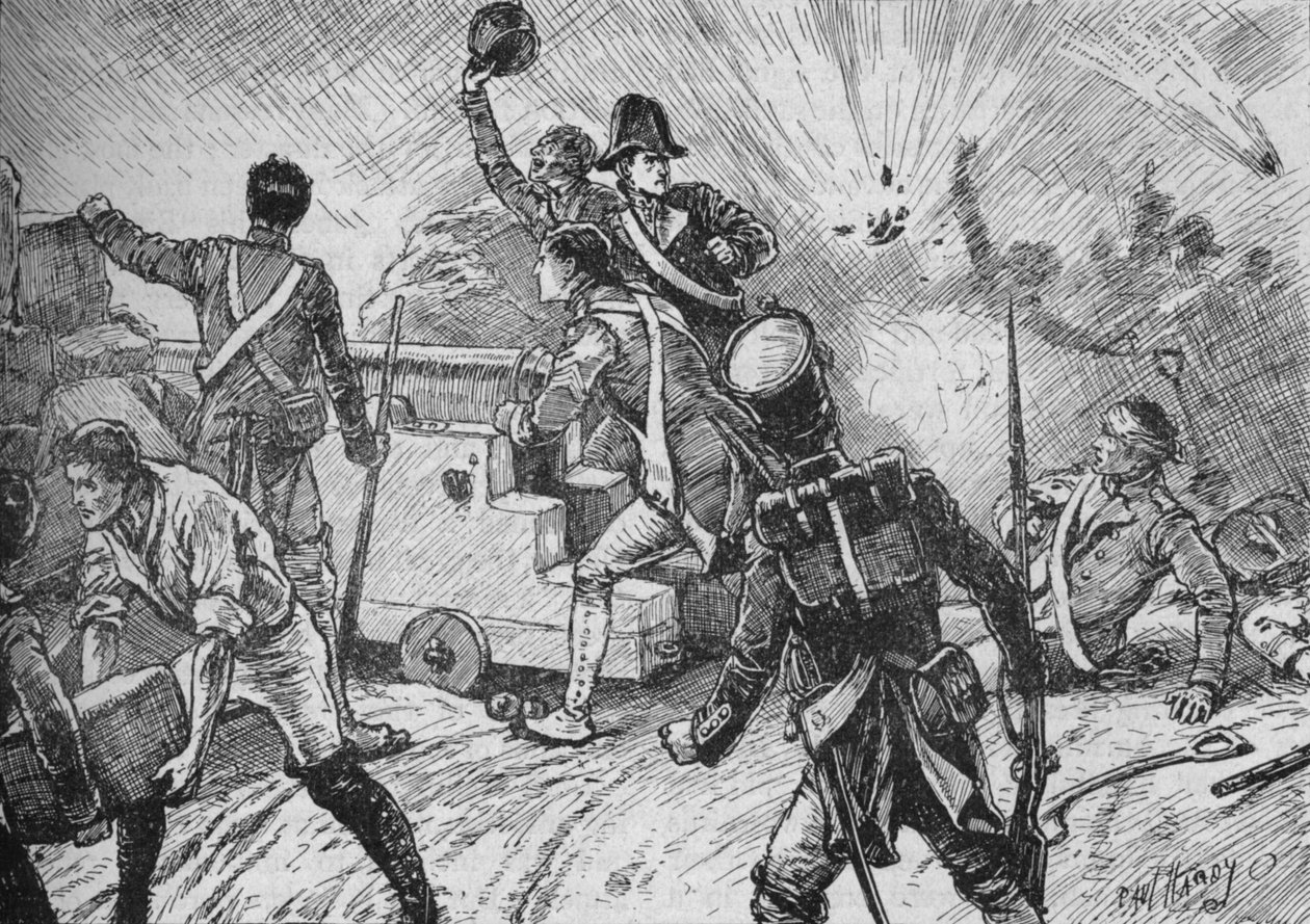 A helyőrség bátran találkozott a bombázással, 1902 alkotó: Paul Hardy