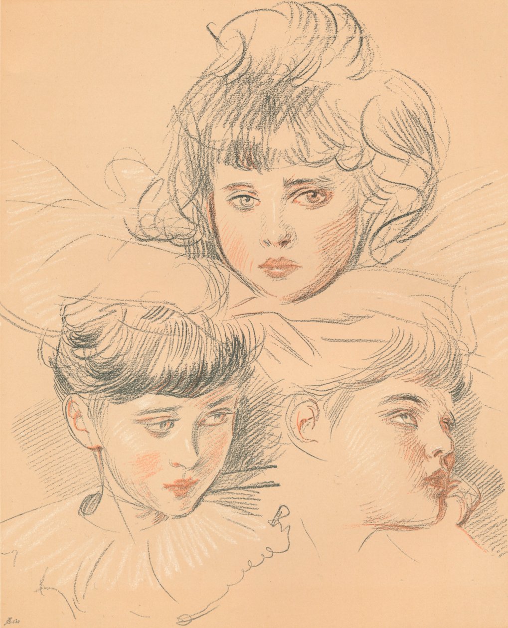Vázlat gyermekportréhoz, c1897 alkotó: Paul Helleu
