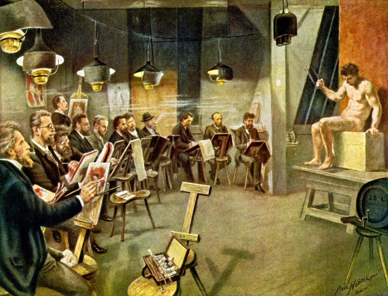 Művészeti hallgatók, 1930 körül (illusztráció) alkotó: Paul Heydel