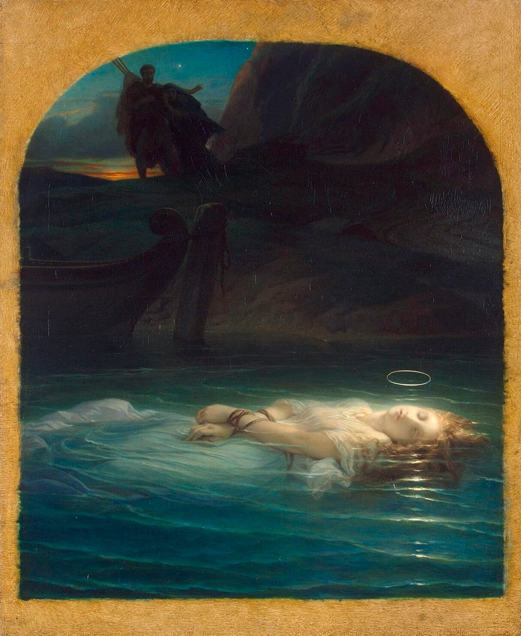 A Tiberisbe fulladt keresztény mártír Diocletianus uralkodása alatt, 1853. alkotó: Paul Delaroche