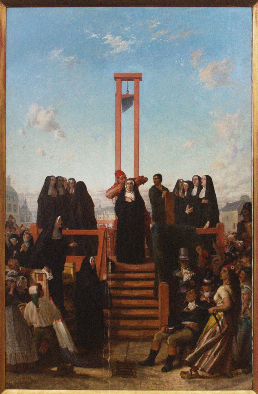 Guillotine. Compiègne-i karmeliták, a 19. század első fele... alkotó: Paul Delaroche