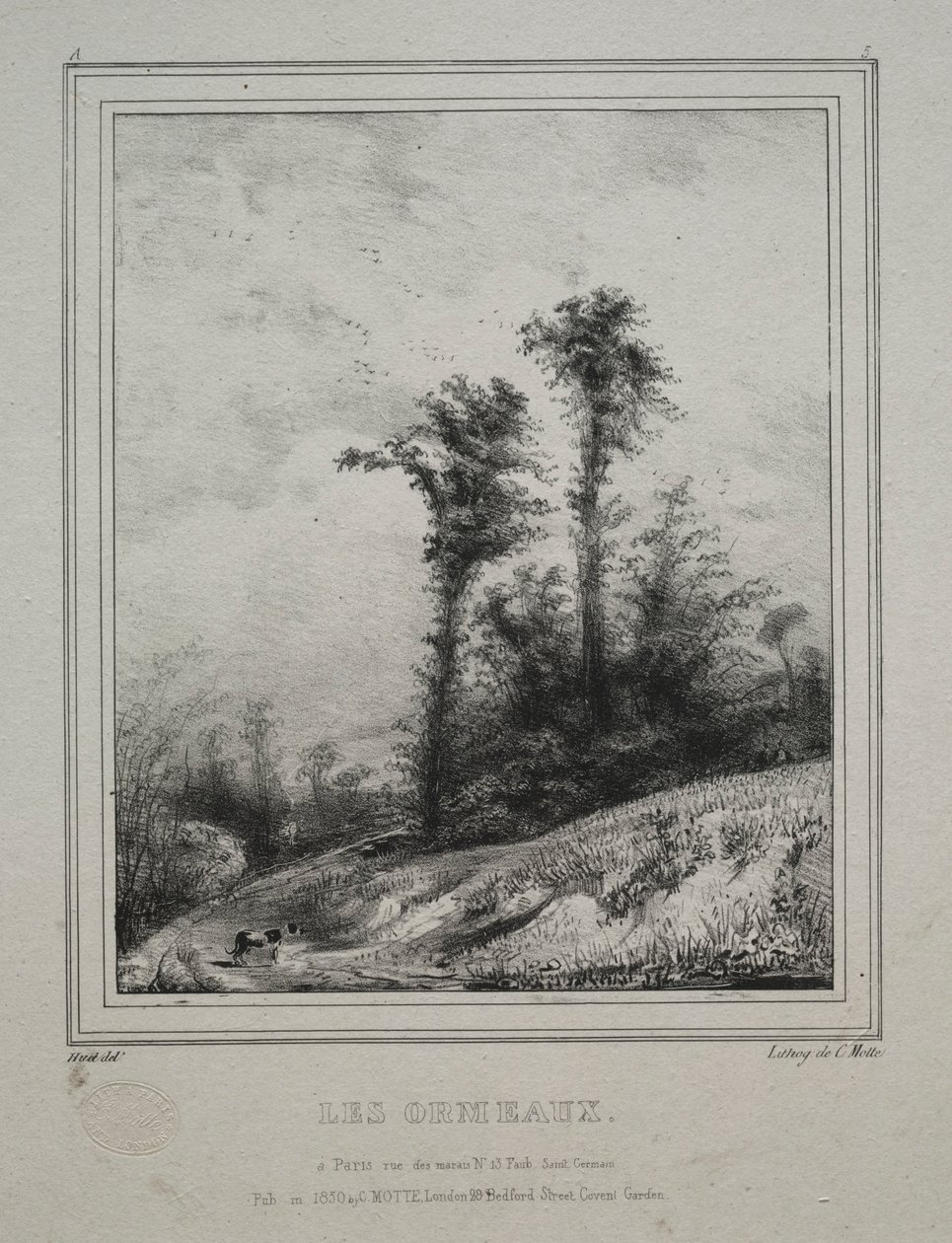 Tájak: Fiatal szilfák, 1829. alkotó: Paul Huet