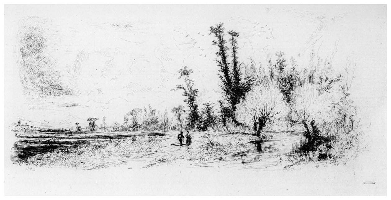 Saulaie Párizs környékéről, 1820-1870, 1924 alkotó: Paul Huet