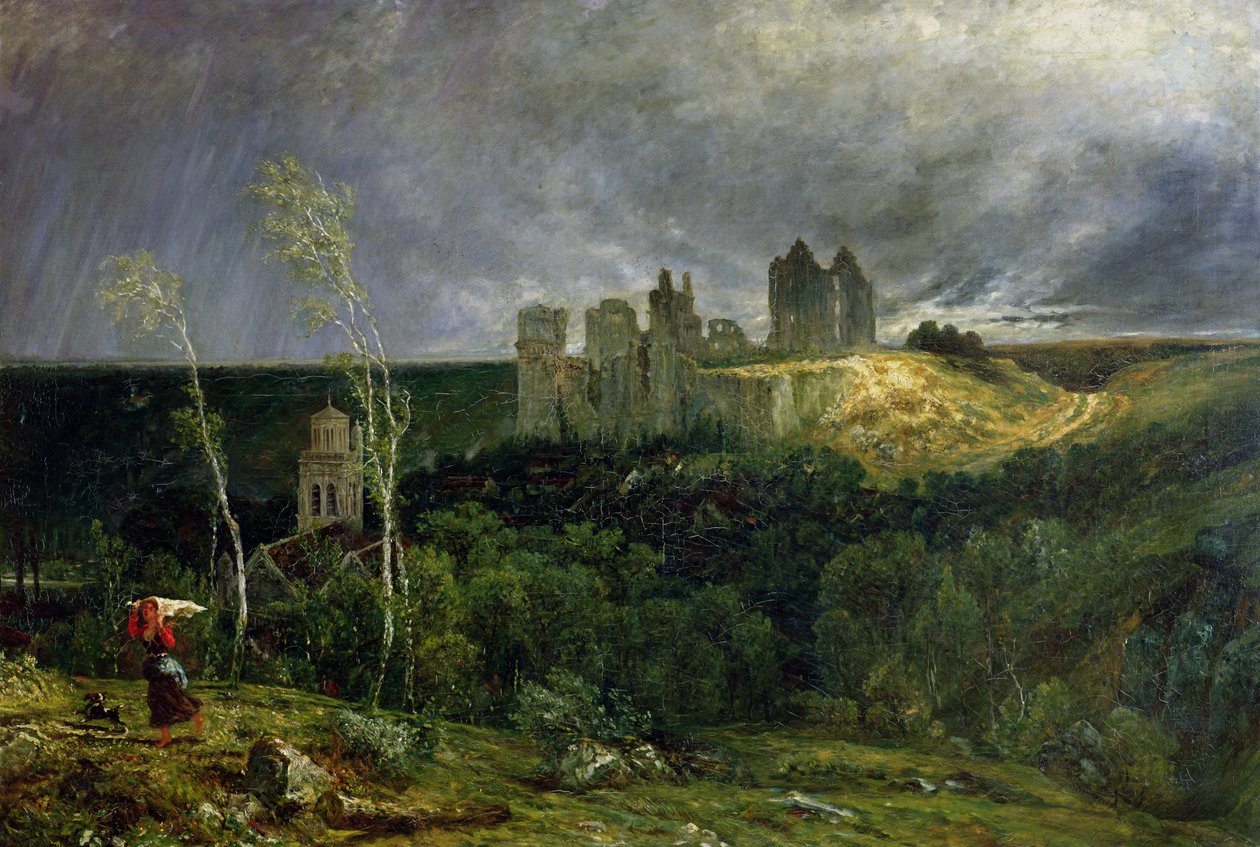 A Chateau de Pierrefonds romjai, 1861 alkotó: Paul Huet
