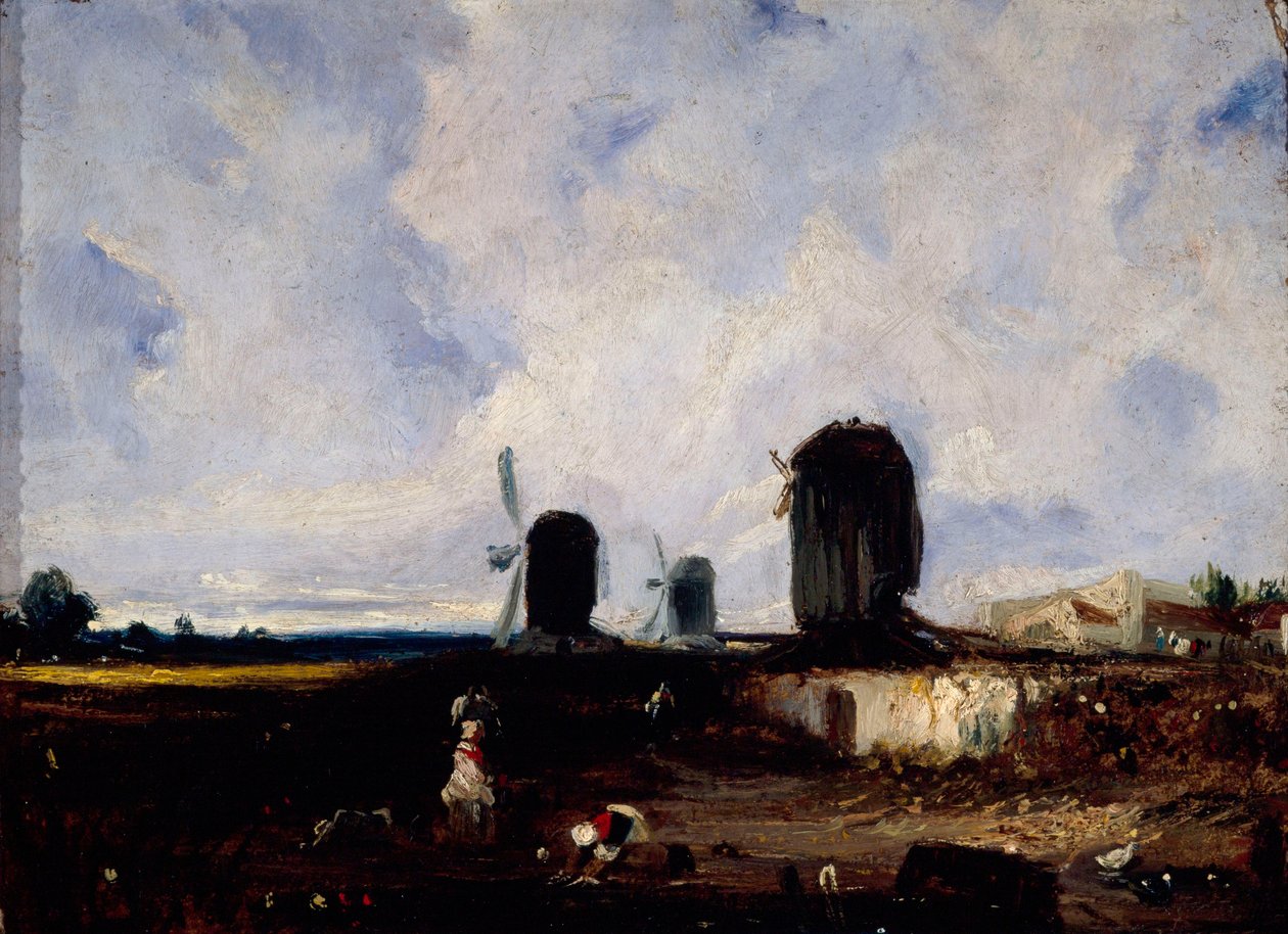 Windmills on the plains of Montrouge, c.1820 (oil on canvas) alkotó: Paul Huet