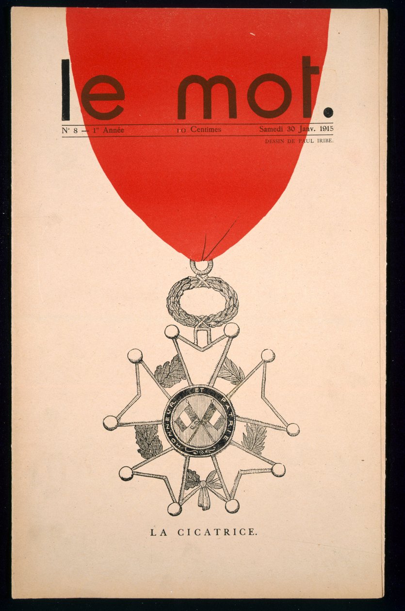 La cicatrice, a „Le Mot” címlapja, 1915. január 30., szombat alkotó: Paul Iribe