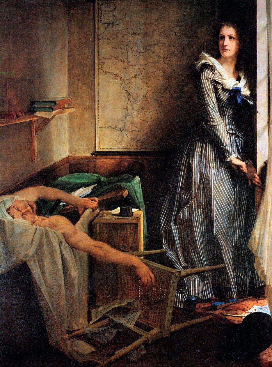 Charlotte Corday Marat meggyilkolása után, 1861. alkotó: Paul Jacques Aimé Baudry