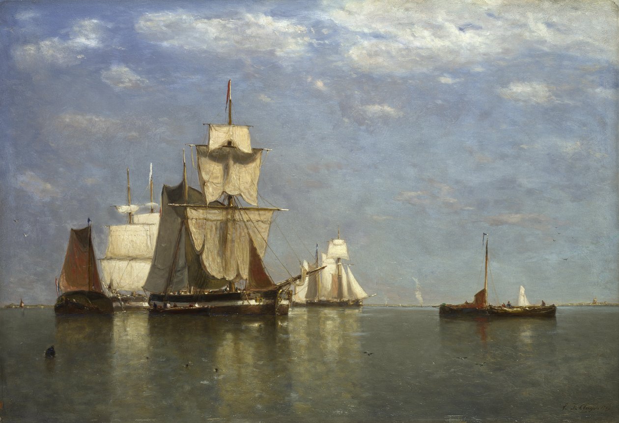 Flushingban fekvő hajók, 1869 alkotó: Paul Jean Clays