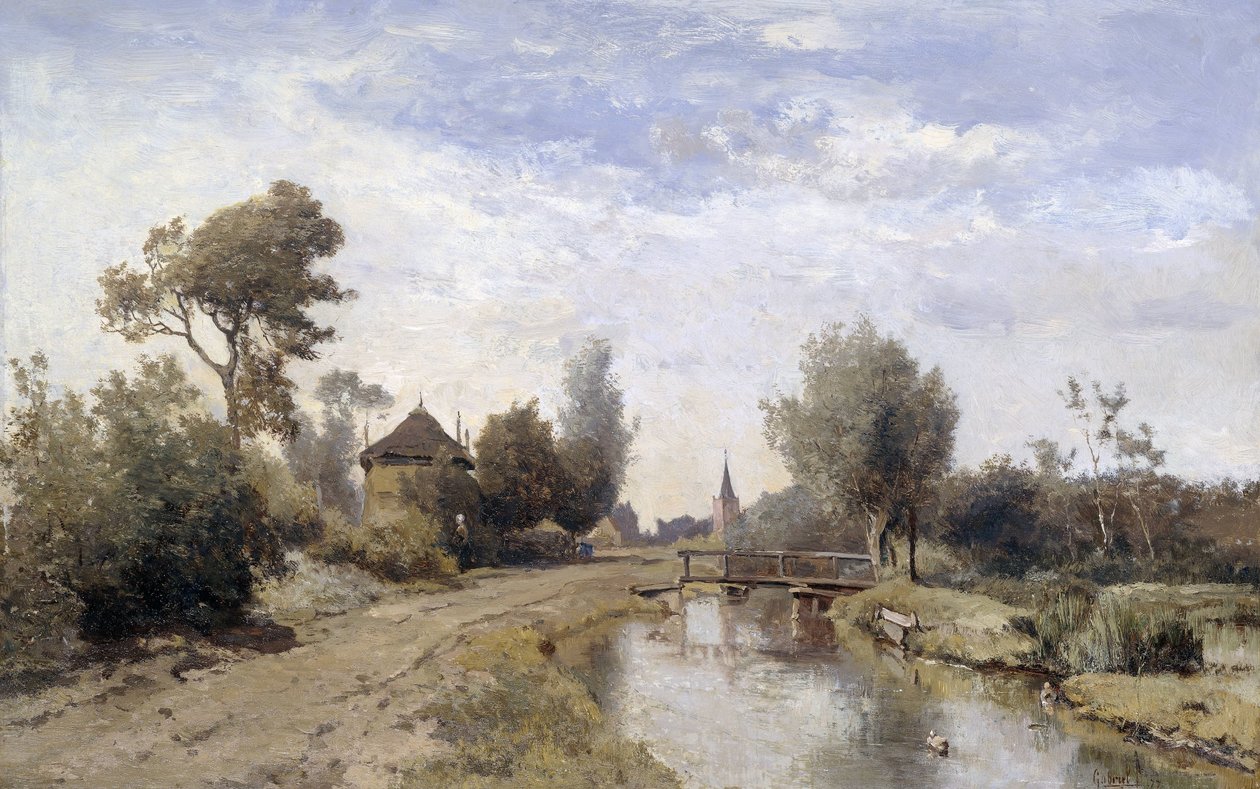 Táj Kortenhoef közelében alkotó: Paul Joseph Constantin Gabriël (signed by artist)