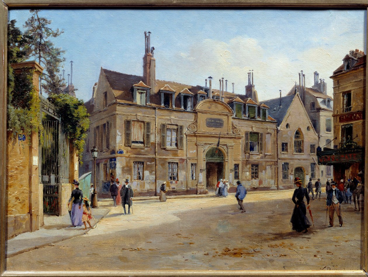 Kilátás az egykori Pie-kórházról a rue Lacepede-ben Párizsban Victor Dargaud festménye (kb. 1850-kb. 1913) 1904 V. 0,24 x 0,38 m Párizs, Musee Carnavalet alkotó: Paul Joseph Victor Dargaud