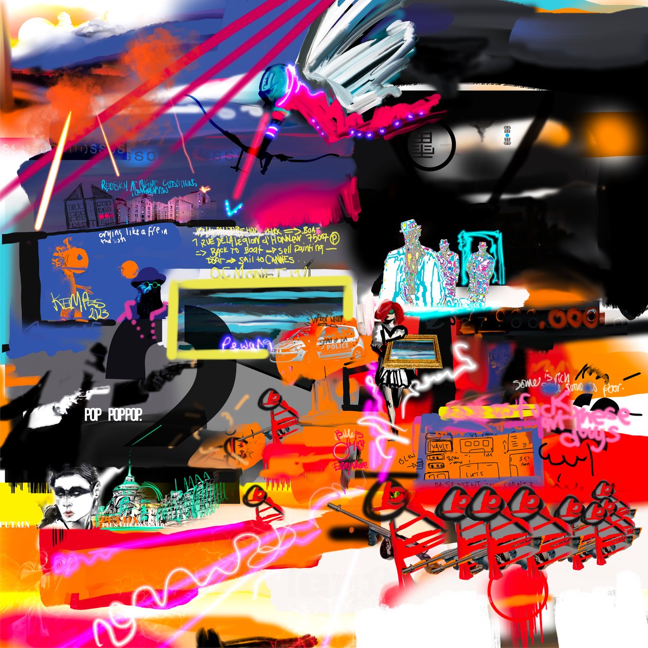 Paris Mob, 2023 (digitális művészet) alkotó: Paul Kempton