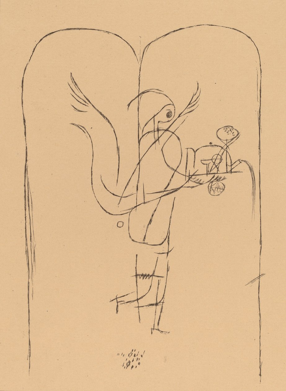 A zseni kis reggelit szolgál fel A zseni kis reggelit szolgál fel, 1920. alkotó: Paul Klee