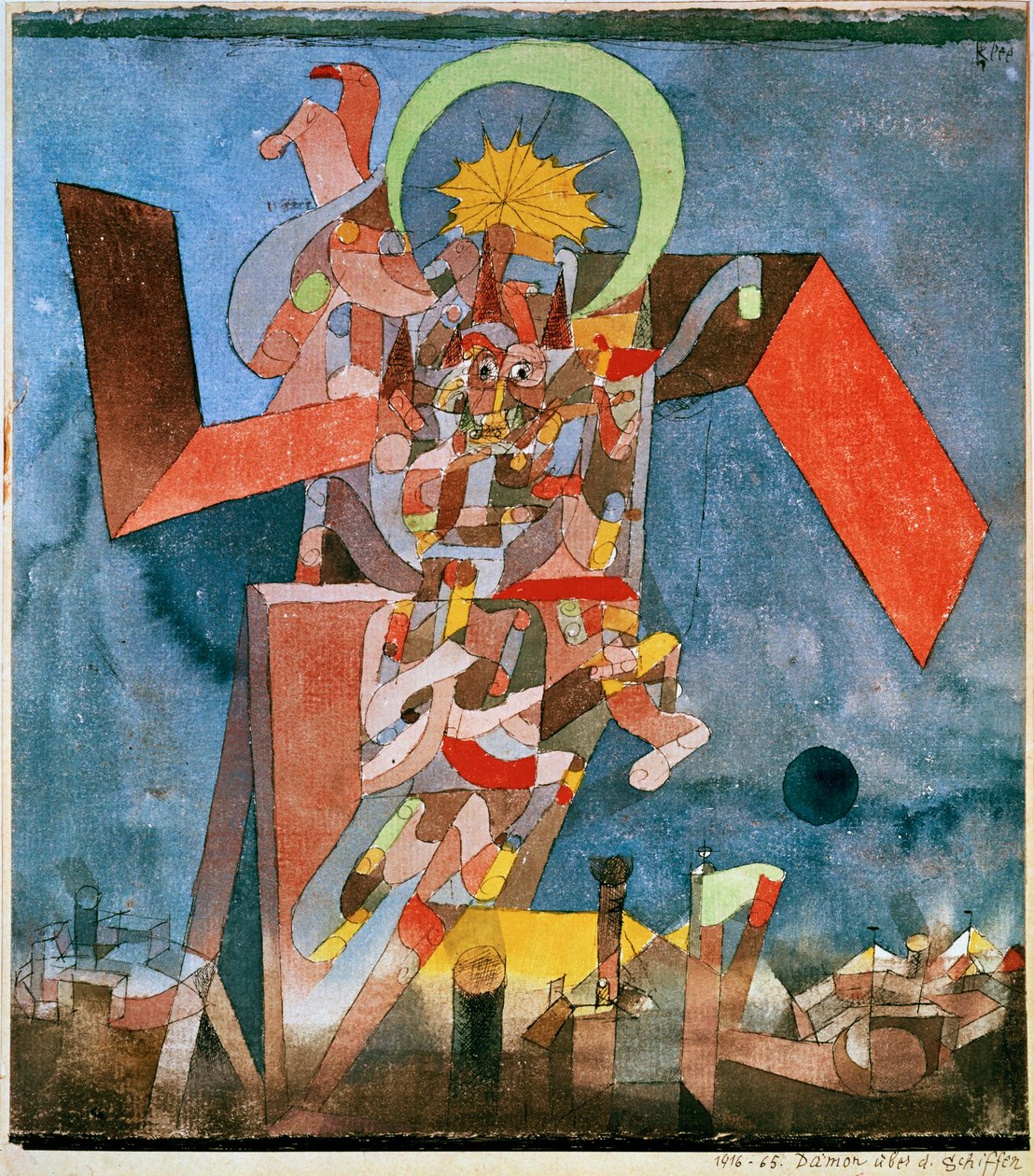 Egy démon a hajók felett (olaj, vászon) alkotó: Paul Klee