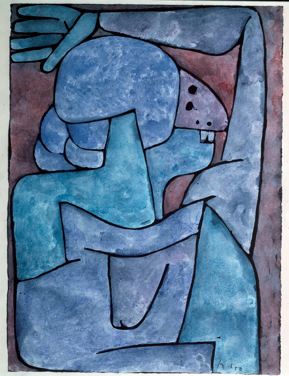 Hátrabeszélő nő – festészet alkotó: Paul Klee