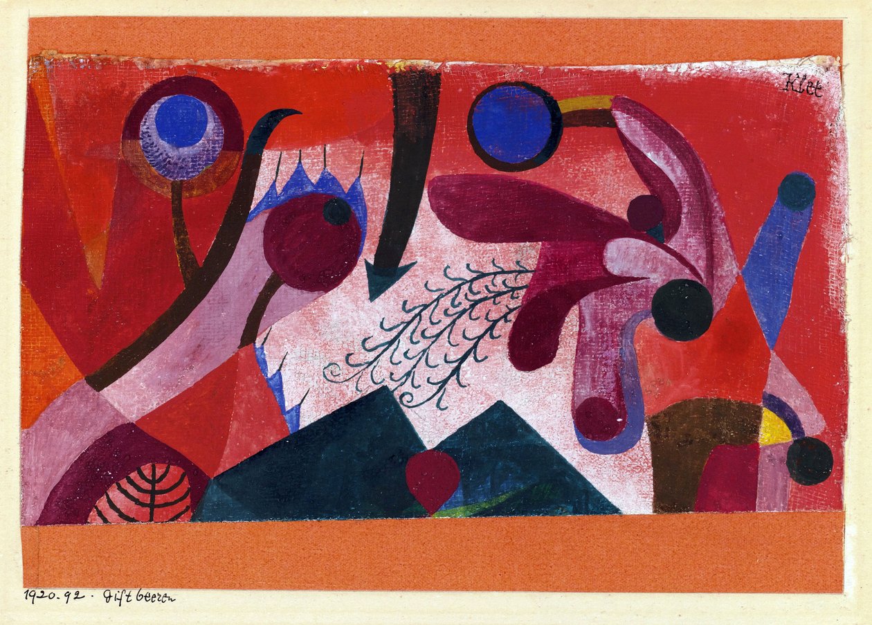 "Mérges bogyók" (Poisonous Berries) Akvarell, Paul Klee (1879-1940) 1920 Méret: 15,4x22,2 cm Magángyűjtemény alkotó: Paul Klee