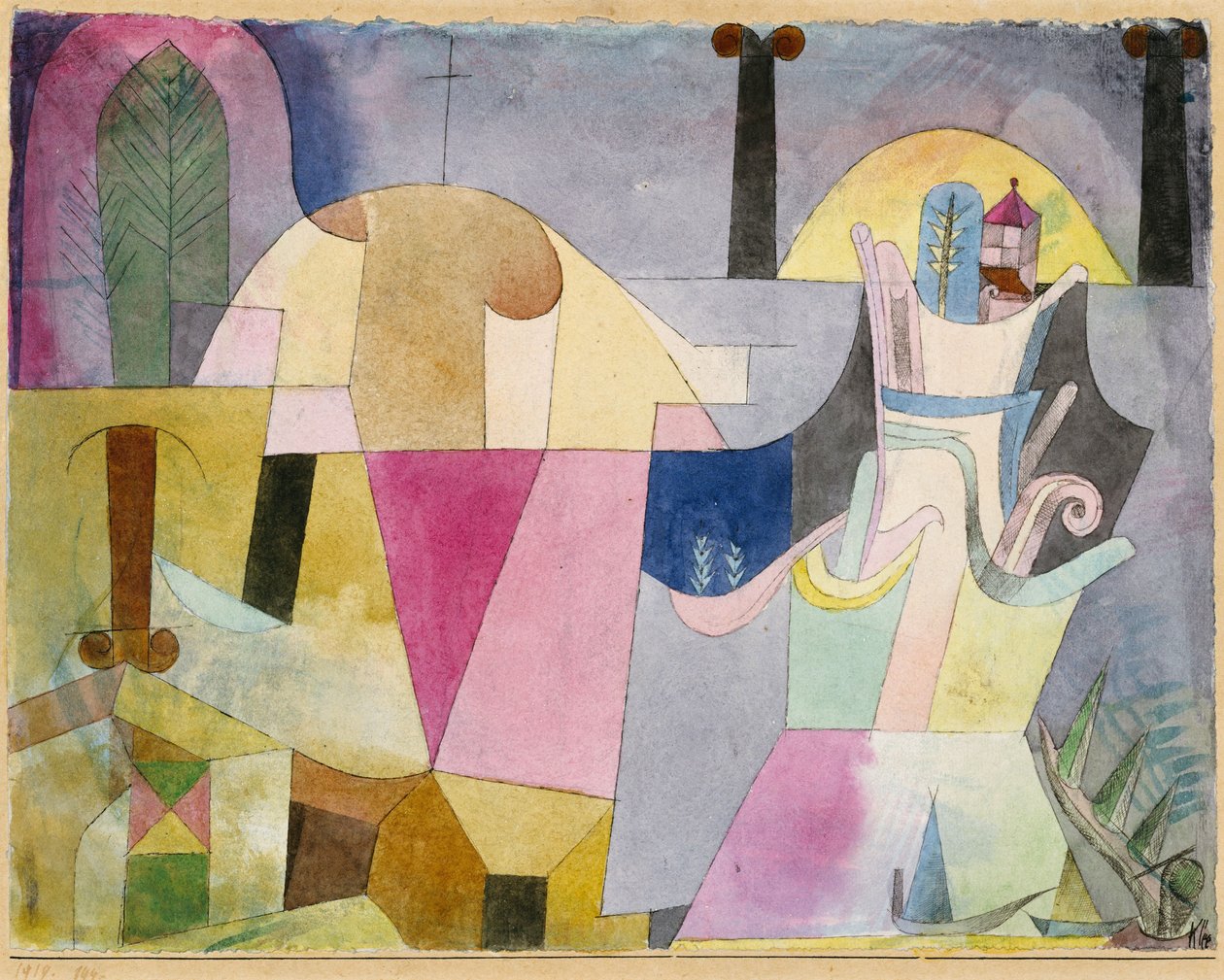 Fekete oszlopok a tájon alkotó: Paul Klee
