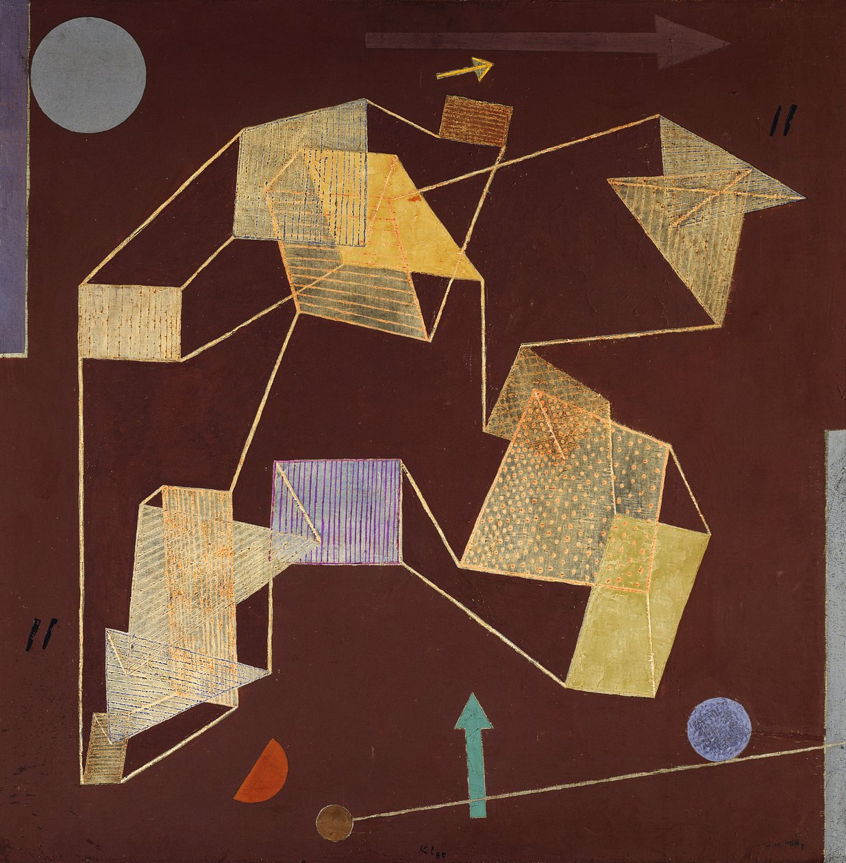 felhajtóerő és elmozdulás (szárnyalás); Lift és pálya (siklás) alkotó: Paul Klee
