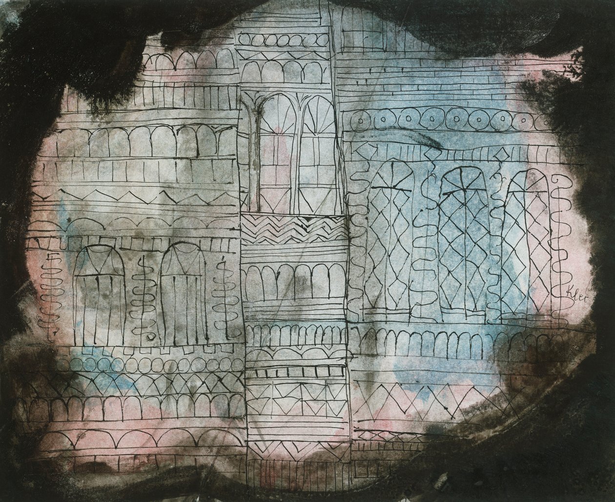 Égő kastély alkotó: Paul Klee