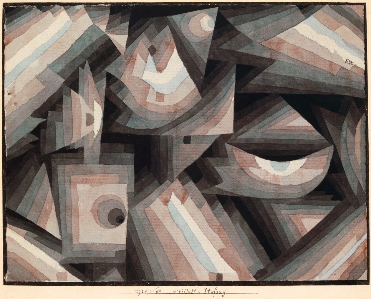 Kristály fokozatosság, 1921. alkotó: Paul Klee