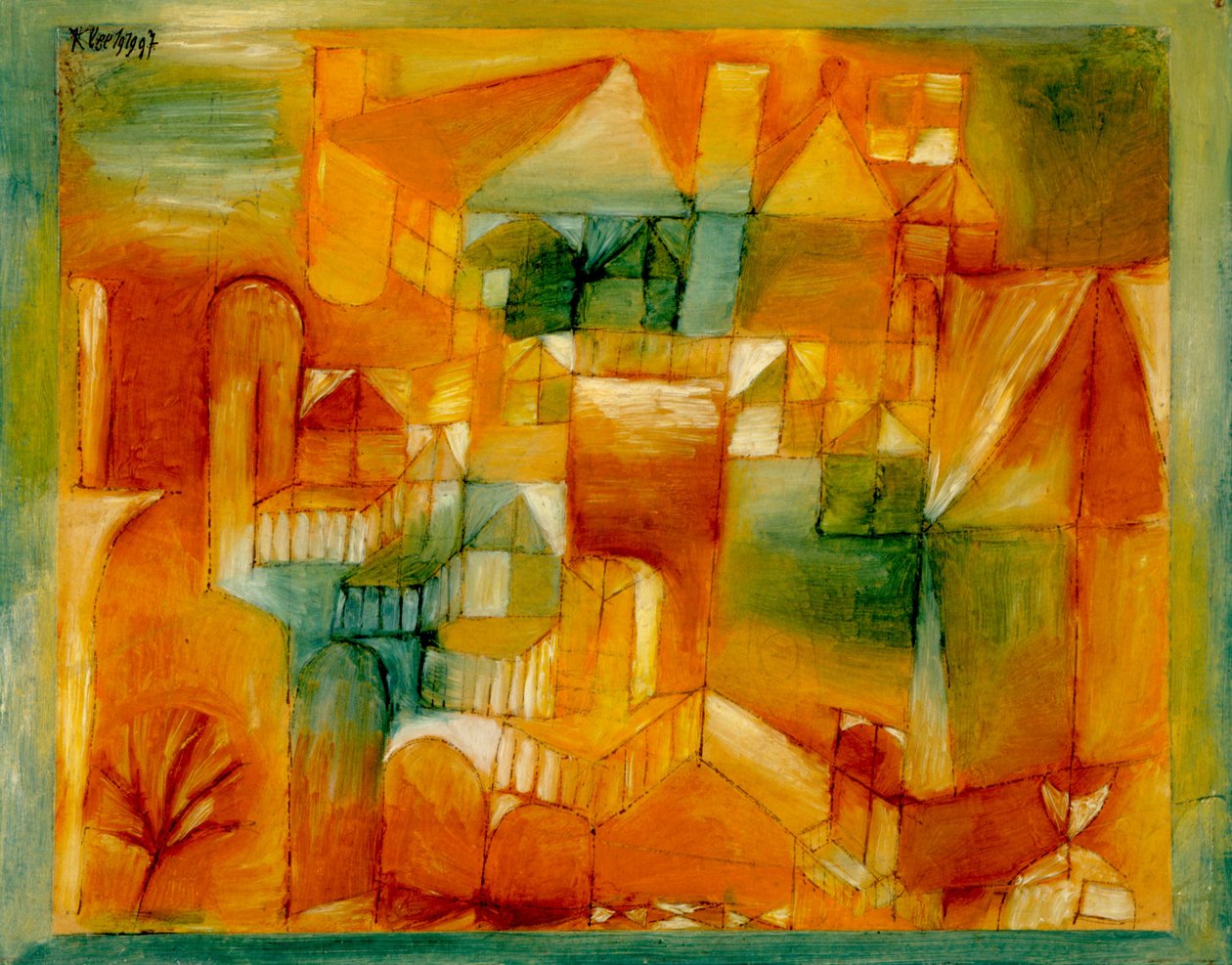 Barna-zöld homlokzat, 1919. alkotó: Paul Klee