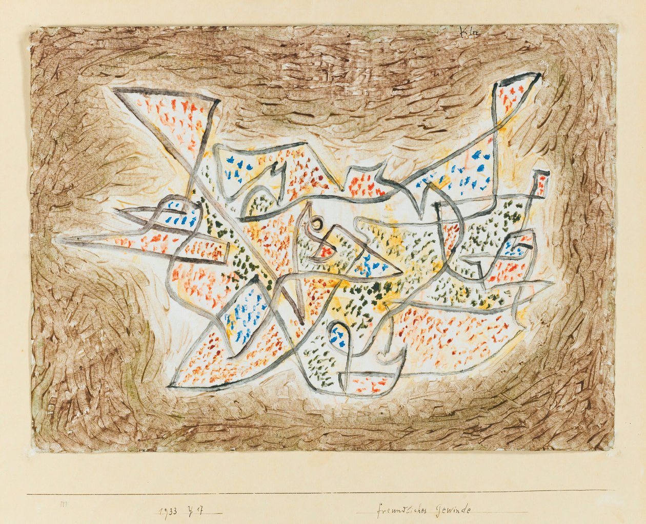 Barátságos kanyargás, 1933. alkotó: Paul Klee