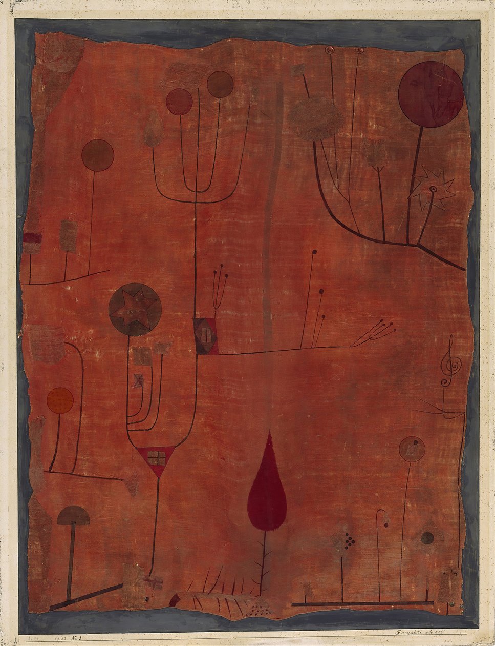 Gyümölcsök a piroson, 1930. alkotó: Paul Klee