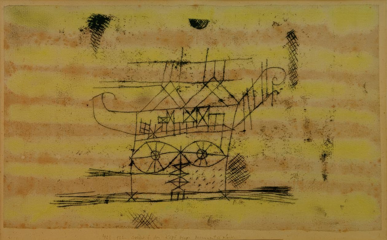 Állványzat egy monumentális szobor fejéhez alkotó: Paul Klee