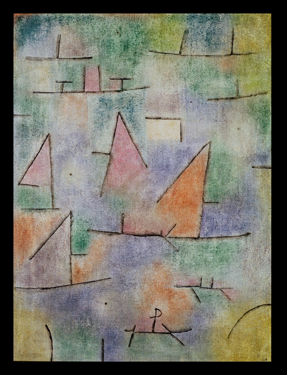 Kikötő vitorlás hajókkal alkotó: Paul Klee