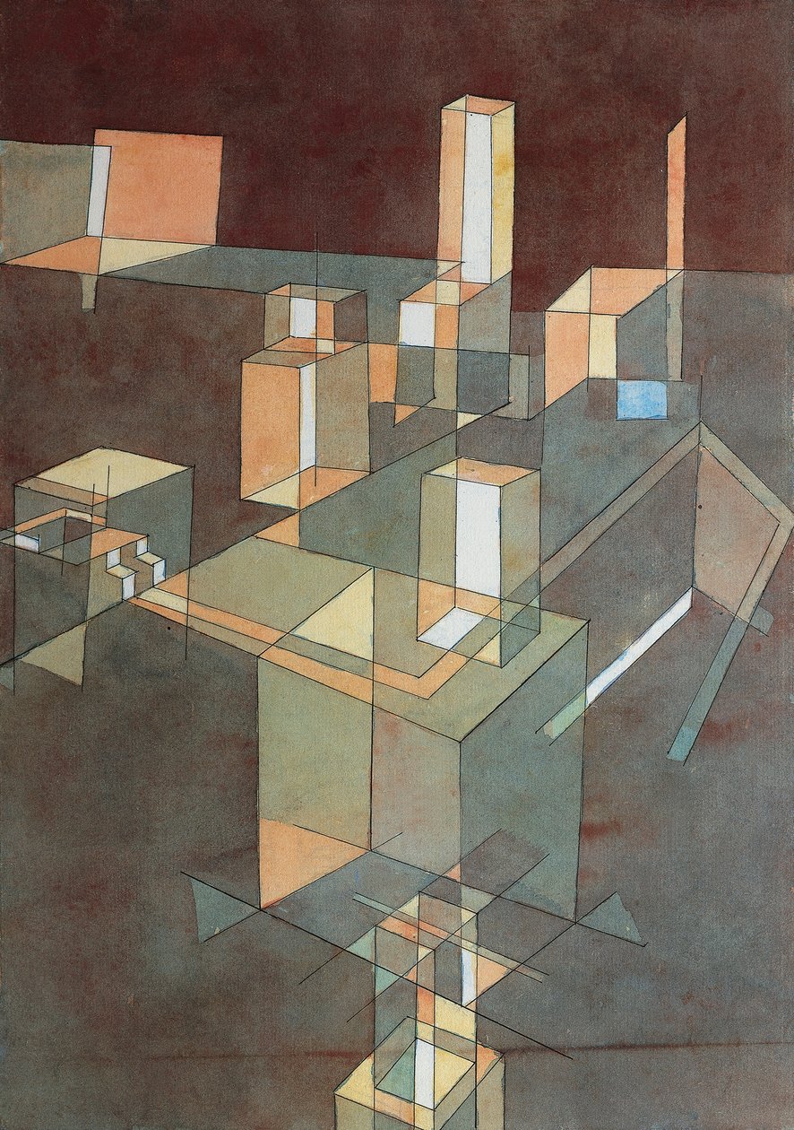 Olasz város, Paul Klee (1879-1940), akvarell Ingres papírra, 34x23 cm alkotó: Paul Klee