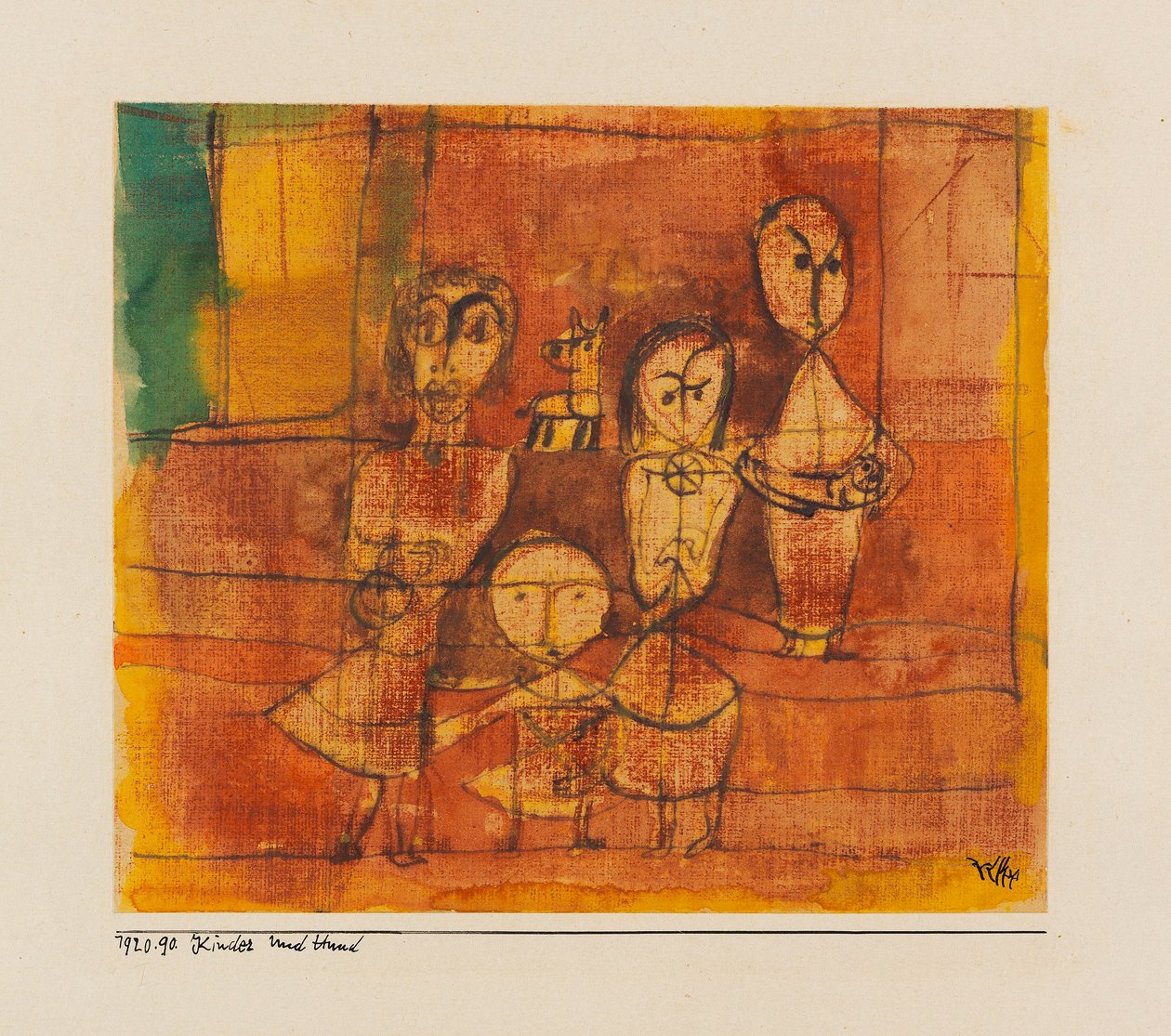 Gyerekek és kutya Gyermekek és kutya, 1920. alkotó: Paul Klee