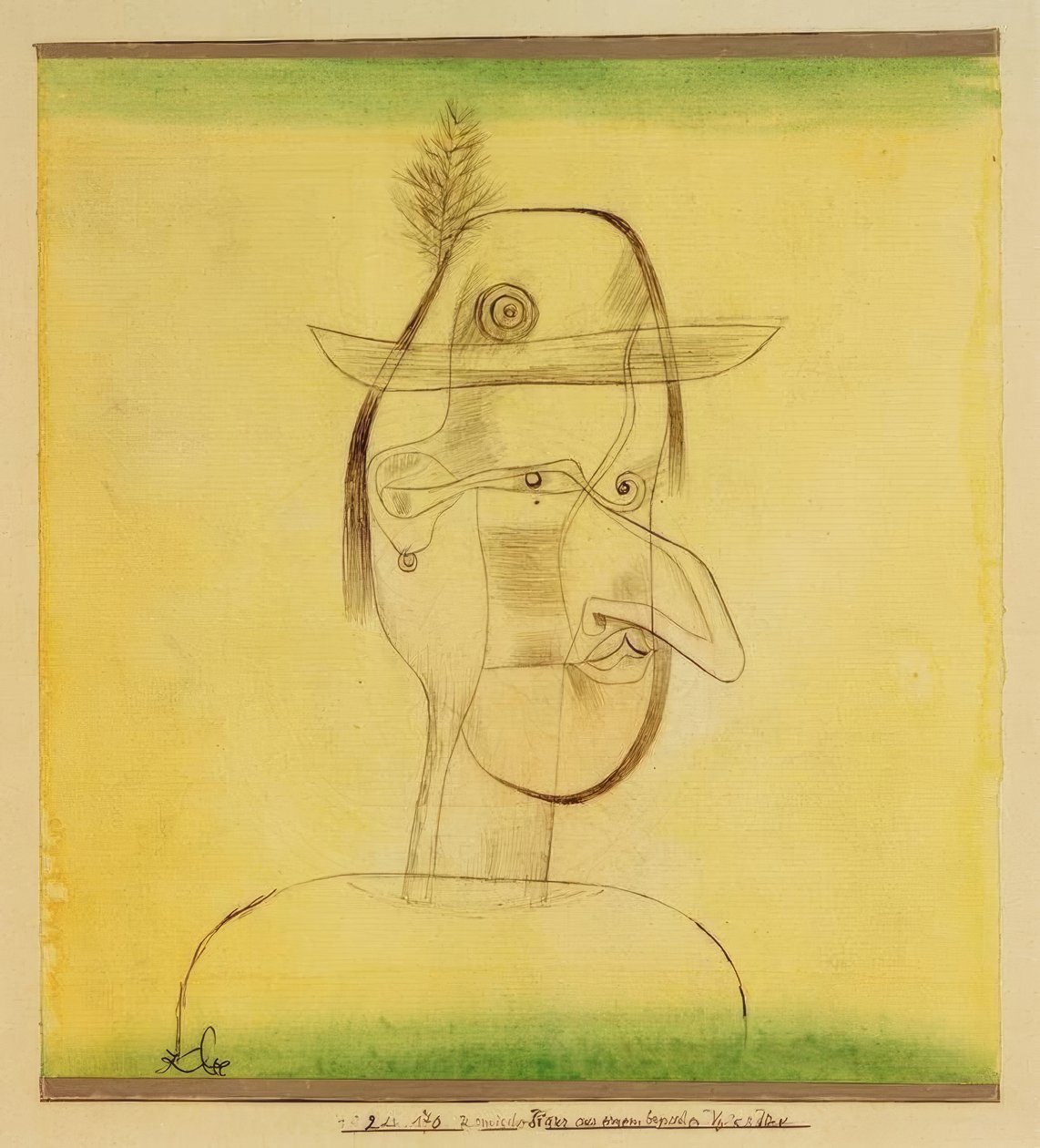Komikus figura egy bajor népszínműből alkotó: Paul Klee