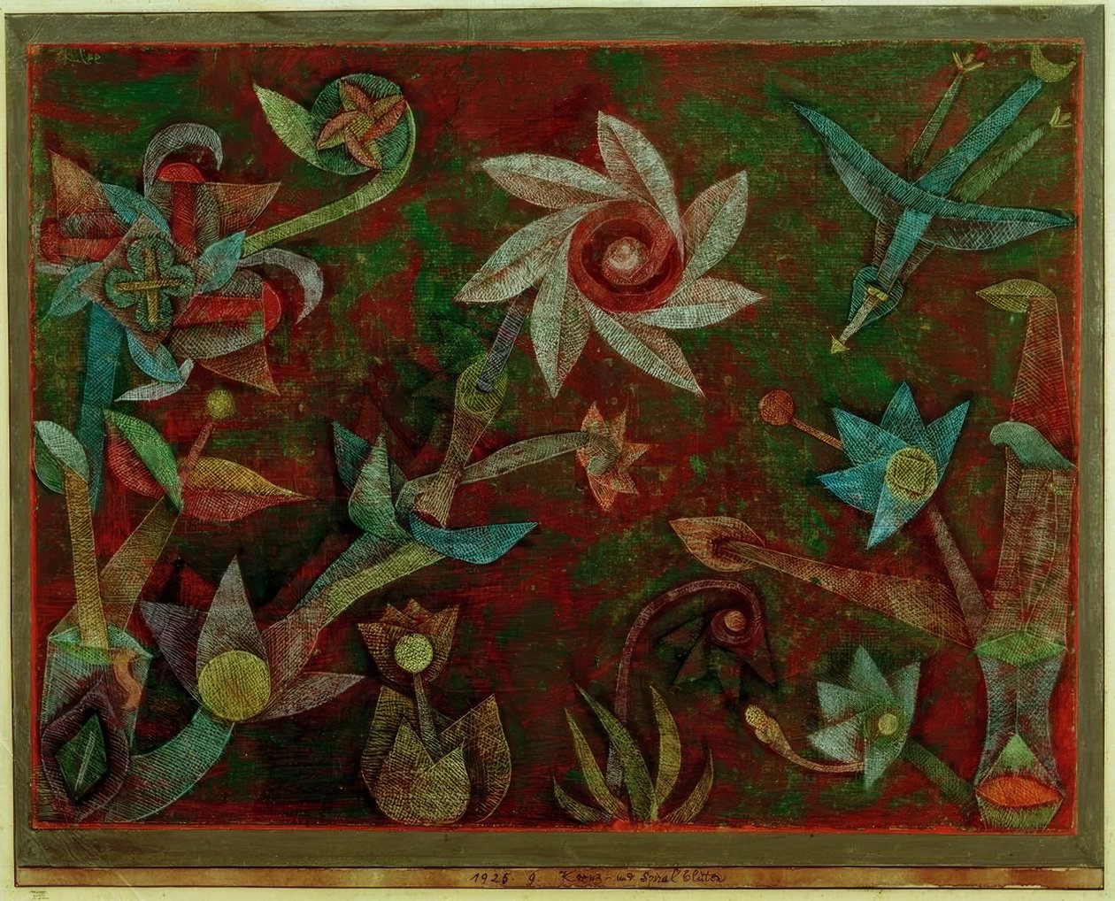Kereszt és spirál virágok alkotó: Paul Klee
