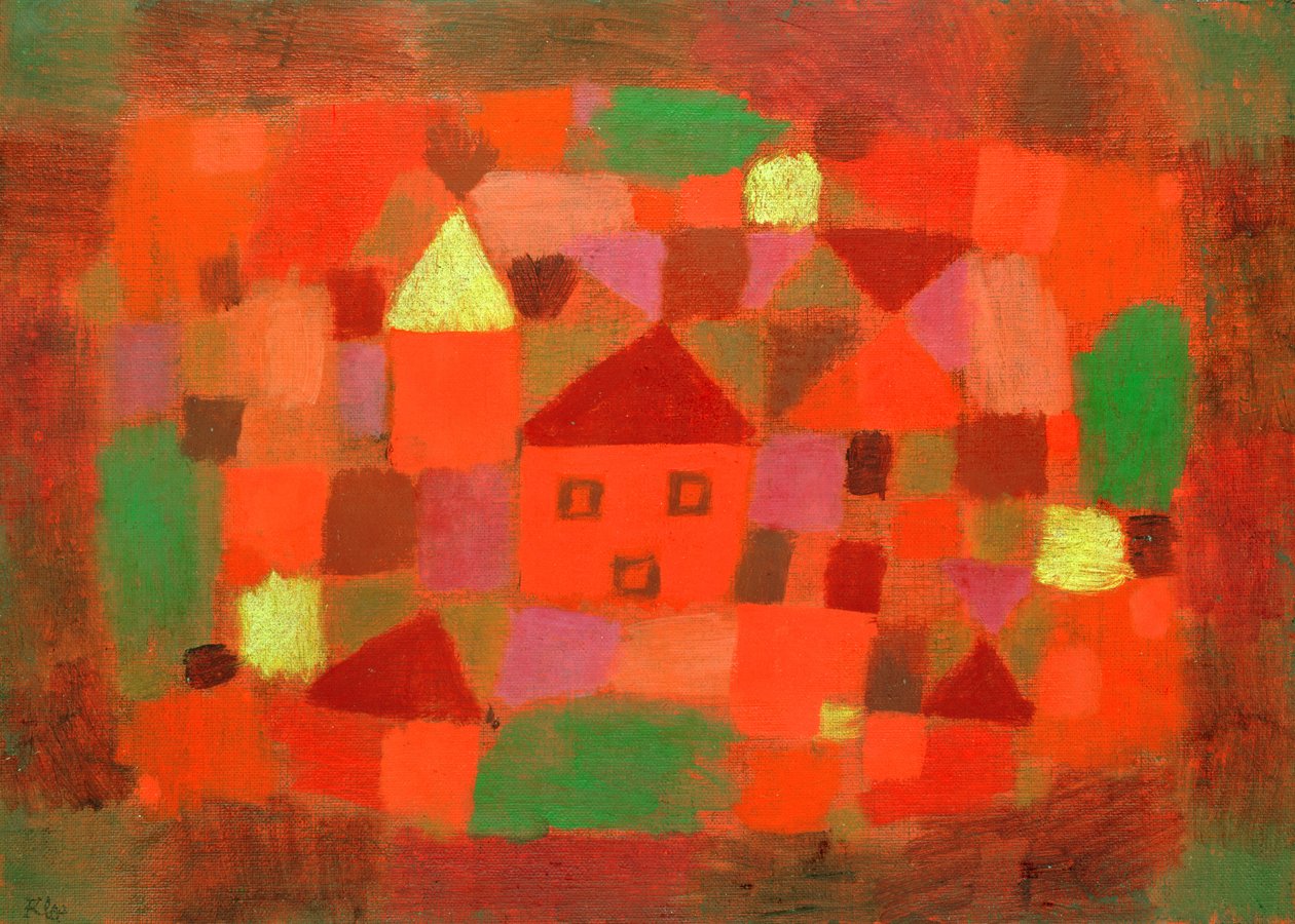 Táj naplementével alkotó: Paul Klee