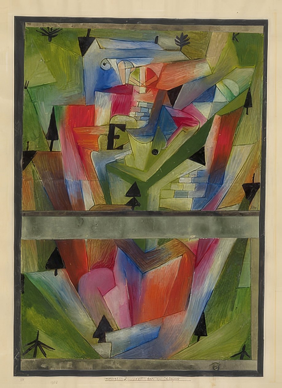 Táj E. közelében (Bajorországban). 1921, 182 alkotó: Paul Klee