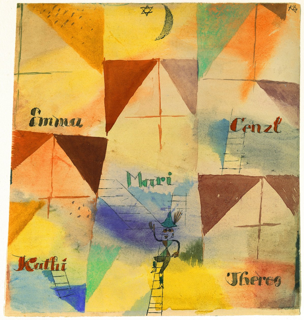 Le Don Juan bavarois – A bajor Don Giovanni, szerző: Klee, Paul (1879-1940). Akvarell és tinta papírra alkotó: Paul Klee