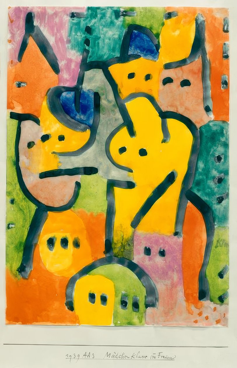Lányok osztály a szabadban alkotó: Paul Klee