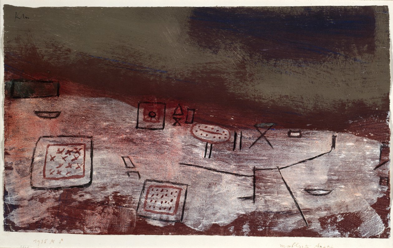 Moeblierte Arktis (sarkvidéki bútor). 1935 (Tempera papíron) alkotó: Paul Klee