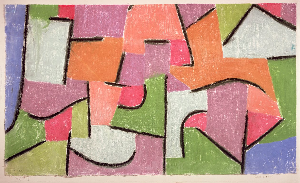 Overland (Uberland) 1937 (pasztell vászon) alkotó: Paul Klee