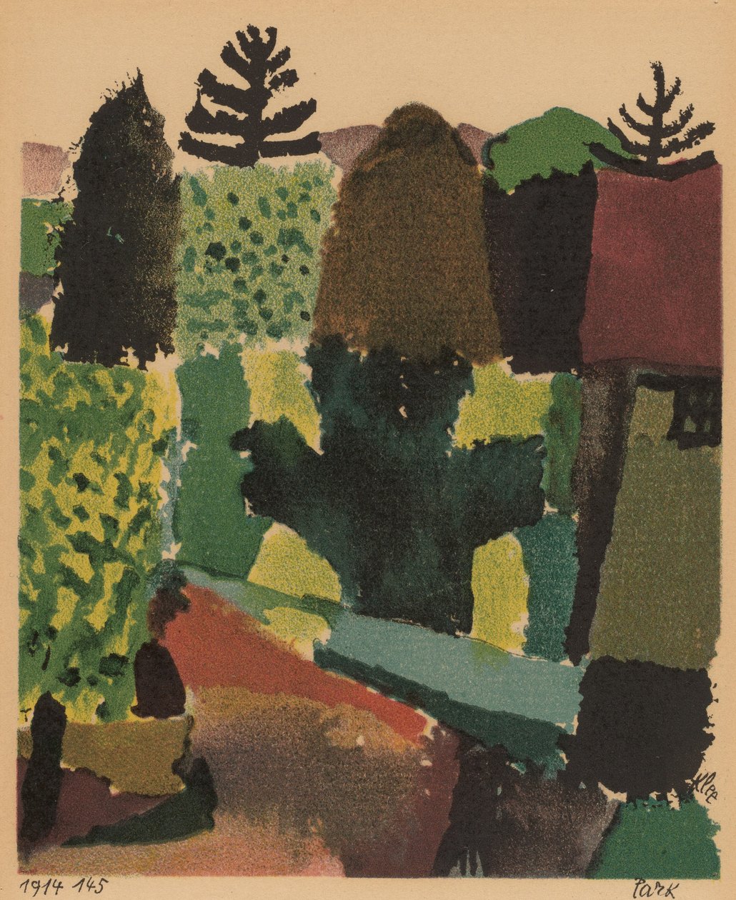 Park, 1920. alkotó: Paul Klee