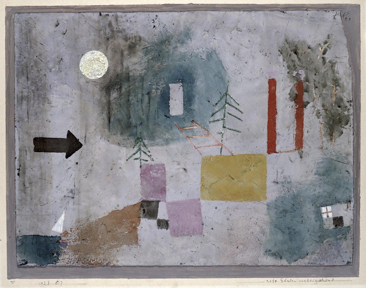 Vörös oszlopok mellett elhaladva alkotó: Paul Klee