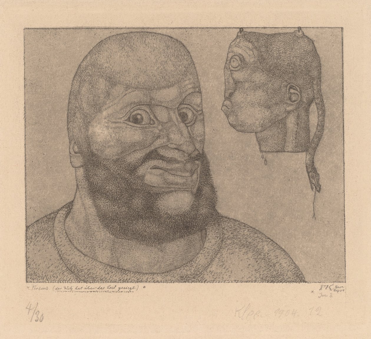Perseus (Wit diadalmaskodott a bánat felett) [Perseus - Az agy diadala a test felett] alkotó: Paul Klee