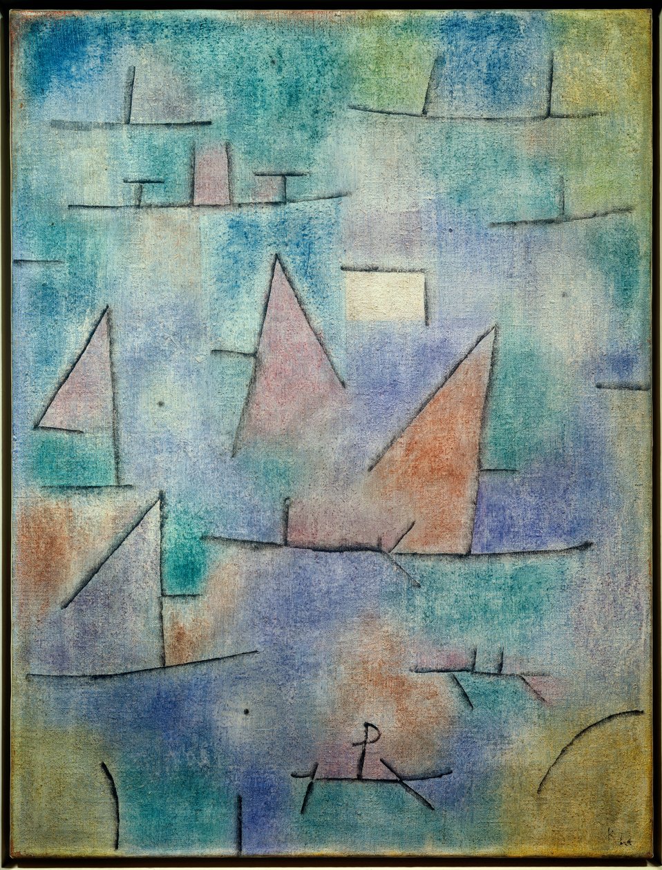 Kikötő és vitorlások alkotó: Paul Klee