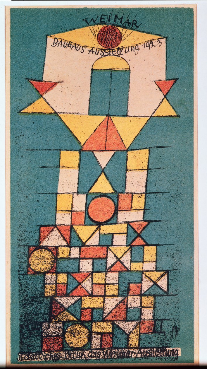 Képeslap a Bauhaus „A magasztos szempont” című kiállításához alkotó: Paul Klee