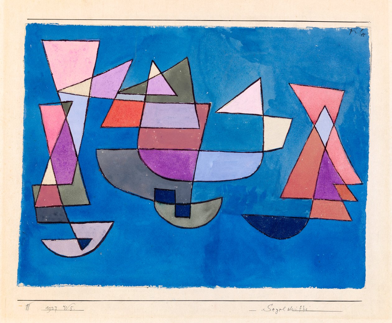 Segelschiffe vitorláshajók, 1927. alkotó: Paul Klee